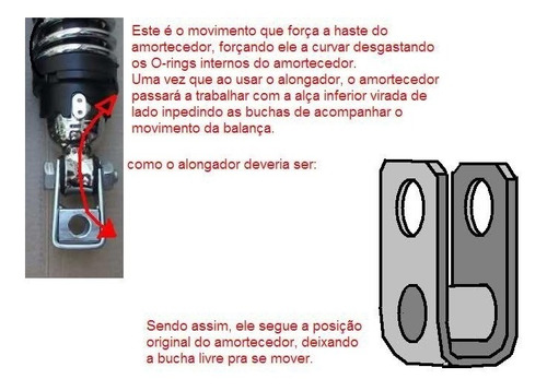Imagem 4 de 4 de Alongador Amortecedor Traseiro Titan 150 Brv