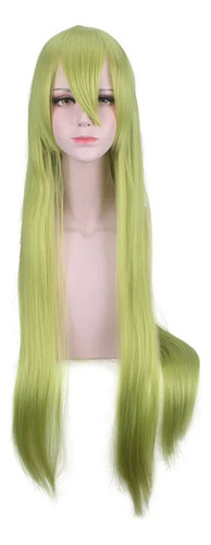 Peluca Fate Grand Cosplay Enkidu De 100 Cm, Verde, Larga Y R