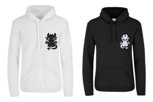 2 Pack Sudaderas De Pareja Chimuelo-toothless+furia Luminosa