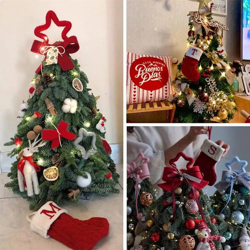 W Medias Navideñas Con Iniciales Bordadas Navideñas