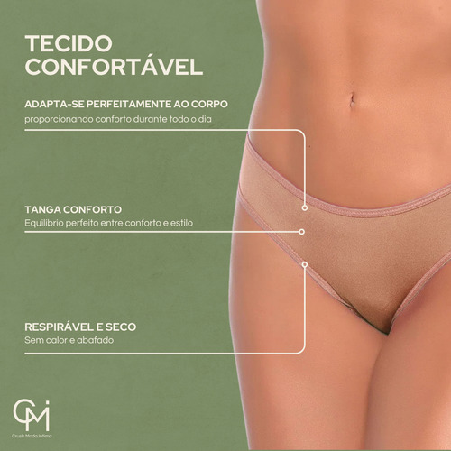 K/ Com 10 Calcinhas Modelo Tanga Microfibra Conforto Oferta
