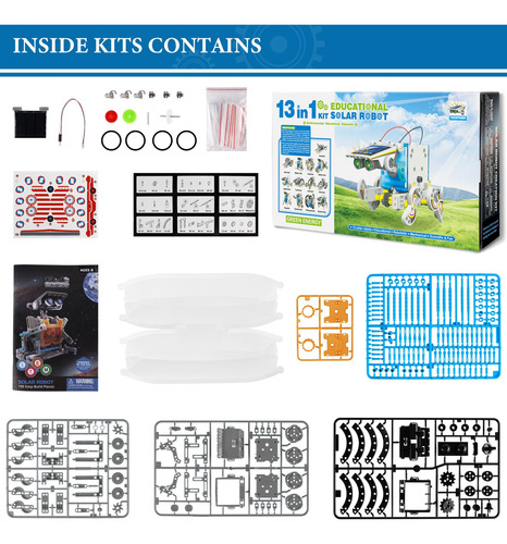 Robot Solar 13 En 1 Stem Juguetes Educativos Gris Mmg