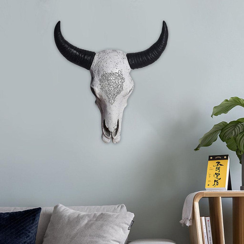 Escultura De De Toro Diseño Tribal Para Colgar En La Pared