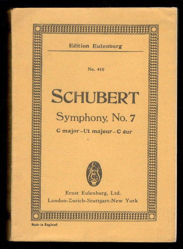 Partitura Eulenburg - Schubert - Sinfonía C-dur (nº 9 D944)