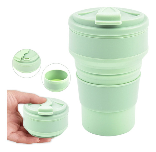 Taza De Café Plegable De Silicona Para Acampar 350ml