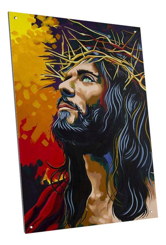 Chapa Cartel Decorativo Jesus Dios Cristo Modelo A16