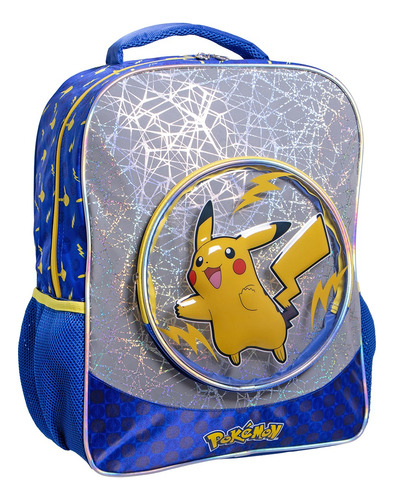 Kit Mochila Pokemon Lonchera Lapicera Ruz Original Primaria Azul Azul