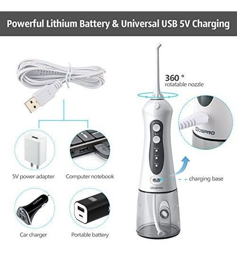 Mospro Irrigador Dental Inalambrico Profesional Portatil