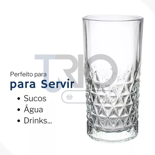 Jogo Com 6 Copos Altos Luminni 350ml Vidro - Casambiente