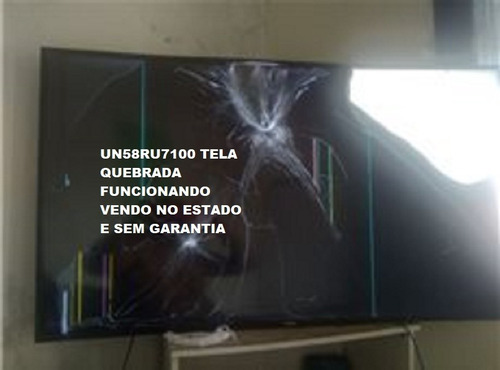 Imagem 1 de 2 de Smart Tv Led Wifi Mod Un58ru7100 Tela Quebrada No Estado