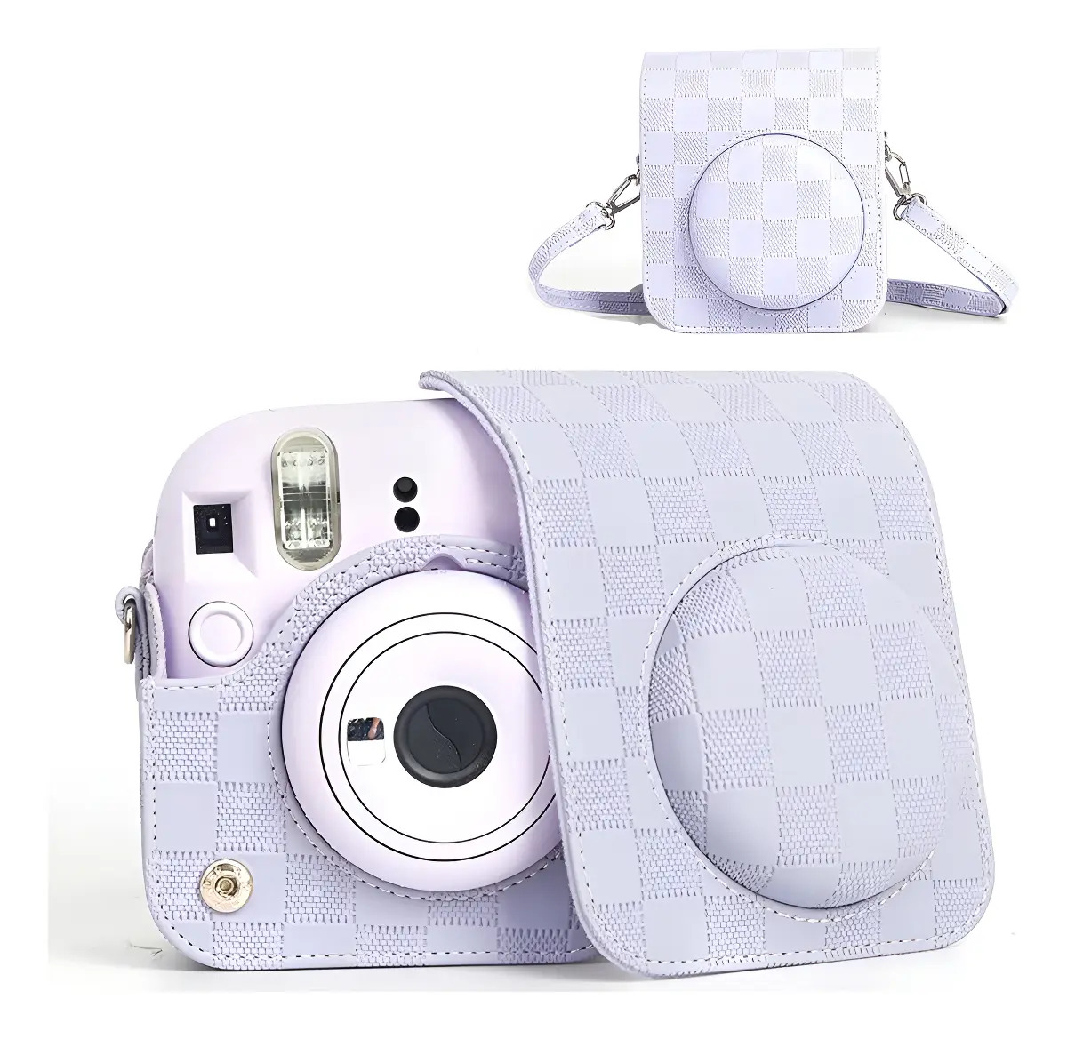 Case Mk Photo Instax Mini 12 Roxo Proteção Rígida Portátil Design Moderno