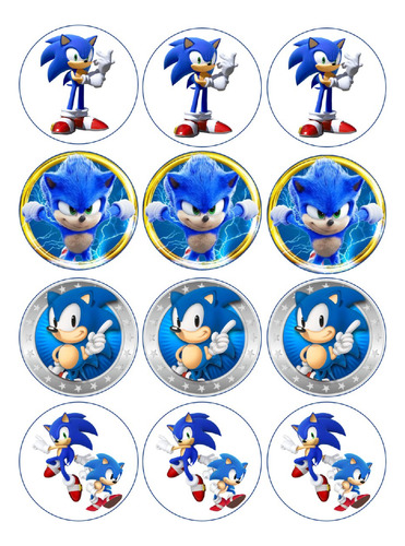 Toppers Para Ponque De Sonic