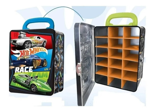 Hot Wheels Porta Autos Maletin Lata Caja Metal Car Case Edu