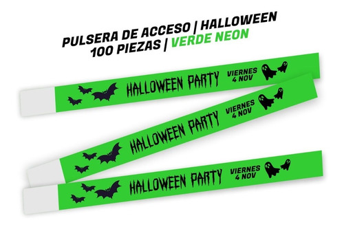 Pulsera Brazalete Halloween Para Eventos Y Fiestas 100 Pzas