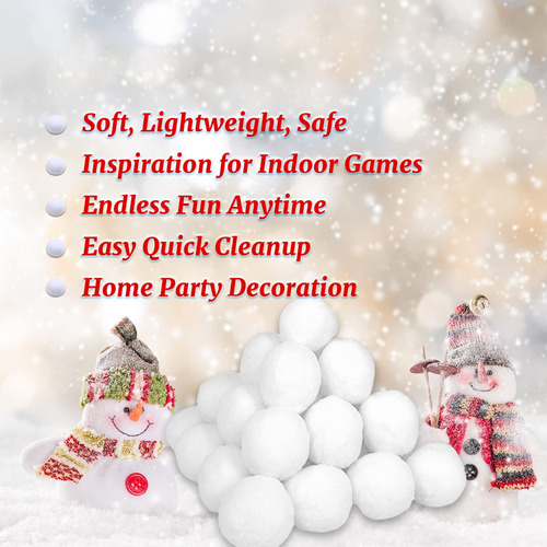 Juego De 50 Bolas De Nieve Para Interiores 3 Pulgadas Navida