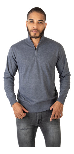 Sweater Hombre Medio Cierre Tejido Suave Henry Dupre