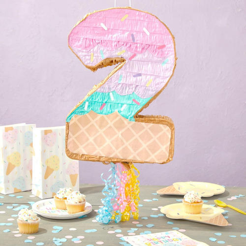 Cuerda De Piñata Helado Número 2 Para Decoraciones 42 X 29 X