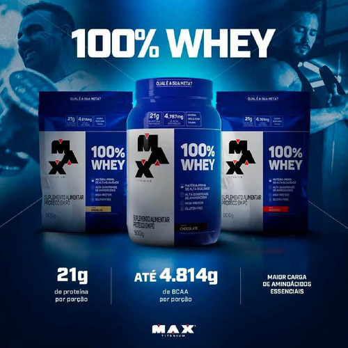 100% Whey 900g Pistache Com Chocolate Branco Max Titanium