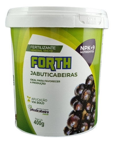 Kit 90 Unfertilizante Forth Frutas Jabuticaba Potes 400g