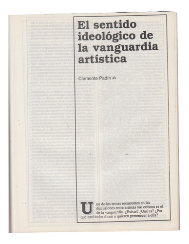 Arte Vanguardia Articulo Clemente Padin Revista Carta 1987 