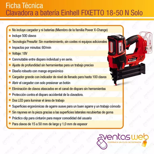 FIXETTO 18/50 N  Clavadora a batería