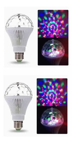 Lampara Led Giratoria Rgb Disco Luces De Colores Fiesta Mf