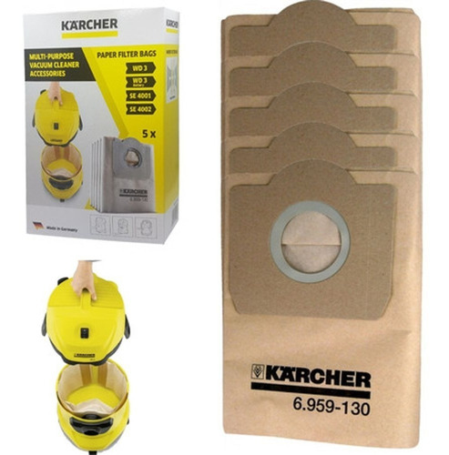 Bolsas Para Aspiradora Karcher Wd1 - 5 Unidades