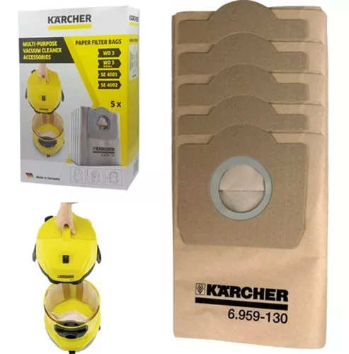 Bolsas de filtro de repuesto para aspiradora Karcher WD4 WD5 WD6 MV4 MV5  MV6, bolsas de filtro de protección contra el polvo para Karcher 2.863-006,0