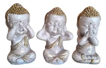 Comprar Trio Budas Sabios Bebes Ciego\u002Fsordo\u002Fmudo Decorativo Hogar Gris-dorado