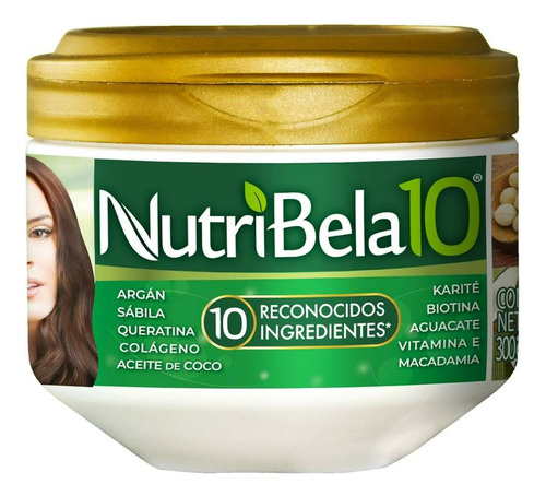 Tratamiento Capilar Nutribela 10 Nutrición 300g (4 Pzs)