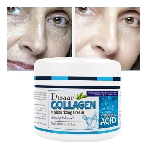 Crema Colágeno + Acido Hialuronico Antiedad Arrugas Facial Tipo De Piel Todo Tipo De Piel