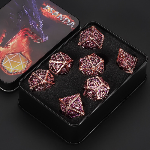 7 Piezas De Dados De Juego De Rol Para Dnd, Estampado De Dra