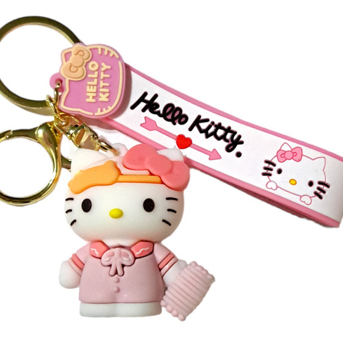 Hello Kitty Con Antifaz Y Almohada - Llavero De Goma 