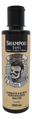 Shampoo Queda Maciez 3 Em 1 Barba Cabelo Bigode 250ml