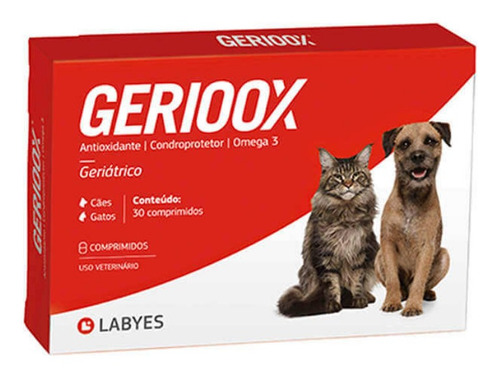 Gerioox 30 Comprimidos  Pet Idosos Anti Oxidante Labyes