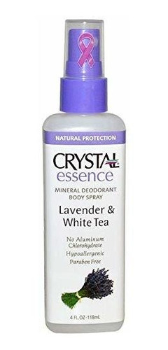 Cristal Desodorante Spray De 4 Oz Esencia De Lavanda Y Té Bl