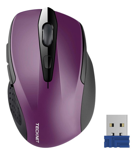 Mouse Inalambrico Tecknet Pro 2.4g | Violeta Y Negro