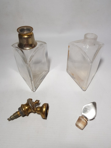 Imagen 8 de 10 de Antiguo Set Francés Perfumería Frascos Broncería Mag 58015