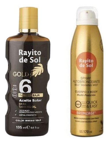 Aceite Solar Bronceador + Aerosol Autobronceante Sin Sol