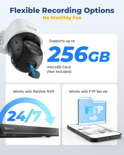 Reolink Sistema De Cámara De Seguridad Ptz 4k Cámara Ip Poe