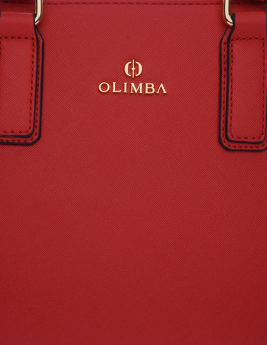 Bolsa Tote Olimba Mujer Ideal Para Laptop 9677-1 Rojo Lisa Oro