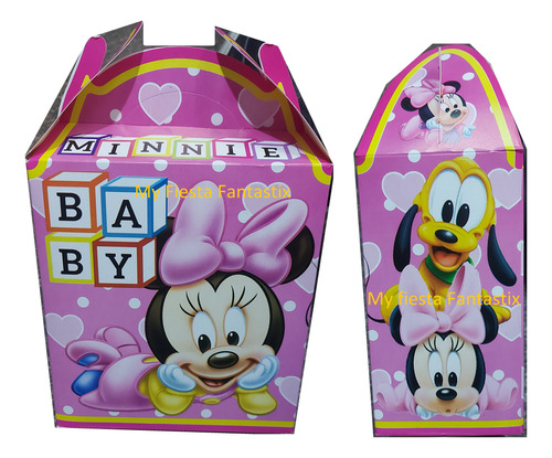 Baby Minnie Rosa Mouse Be Paq 20 Cajitas Dulcelas Bolo Feliz