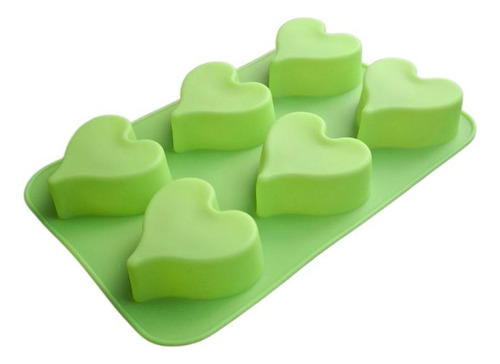 * Molde Silicon 6 Corazones San Valentin Choco Jabon Fondant