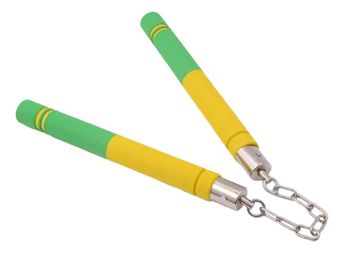 Nunchakus De Espuma Para Niños Y Adultos, Amarillo Verde