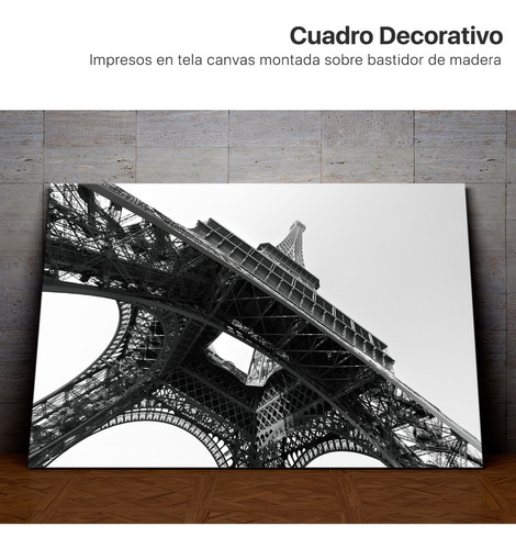 Cuadro Paris Torre Eiffel Ciudades Para Salas Bastidor 90x60