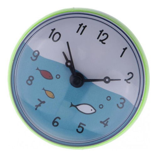 T Reloj De Pared Con Ventosa Resistente Al Agua Verde5