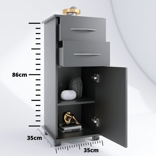 Armário Balcão Multiuso Para Quarto C/ Rodinhas