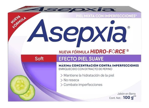 Asepxia Jabón En Barra Soft Piel Mixta X 100grs