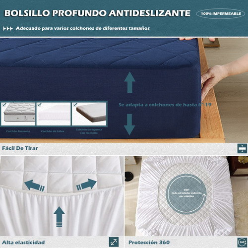Mrustc Protector Cubre Colchón Impermeable Talla Matrimonial
