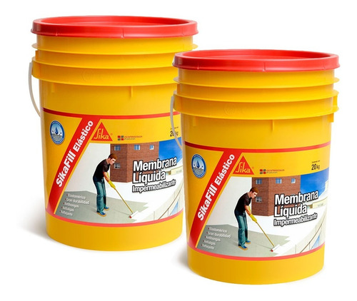 Imagen 1 de 2 de Sikafill Elástico Membrana Liquida 20 + 20 Kgs. + Regalos